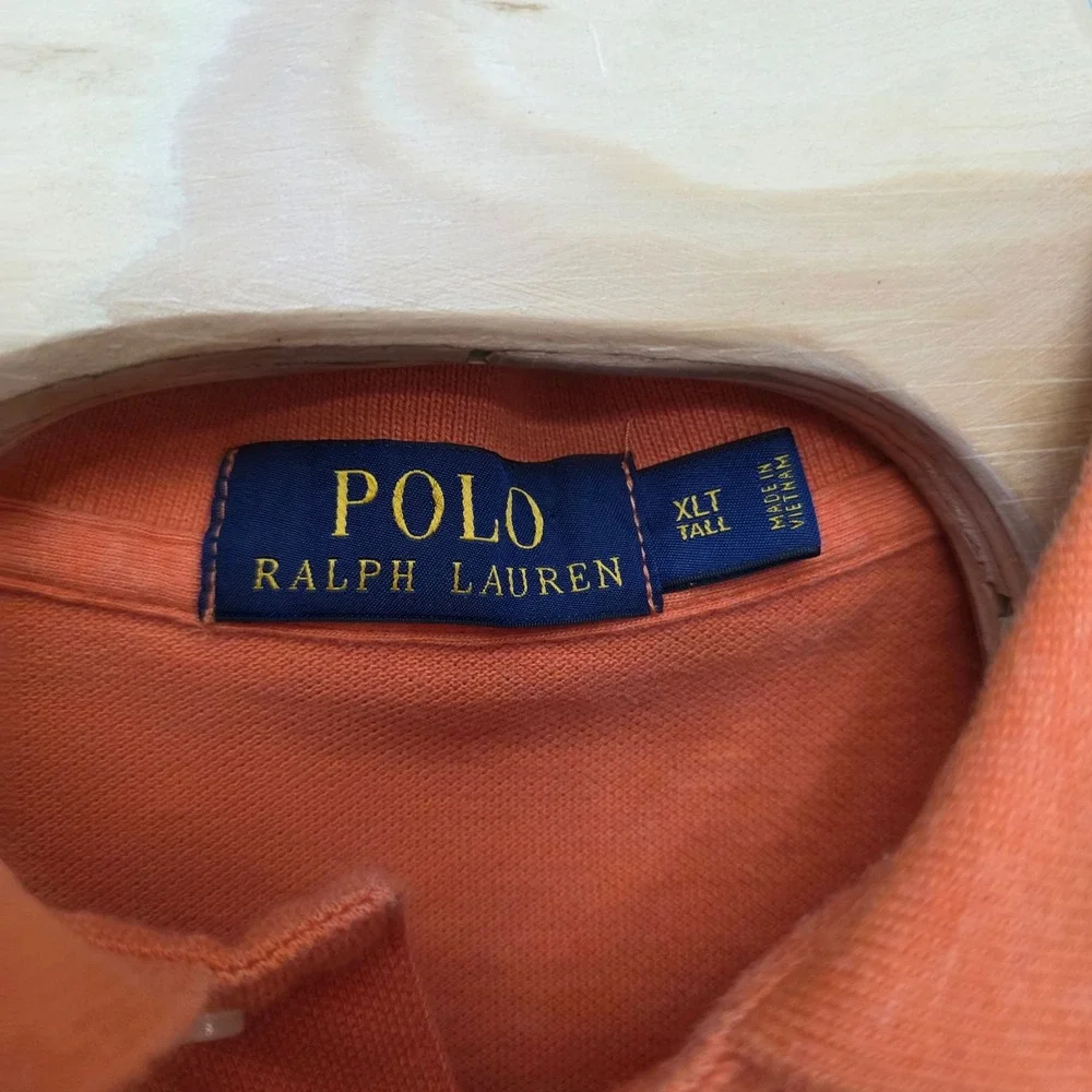 Polo Ralph Lauren Polo Shirt Mens XLT Orange Preppy Short Sleeve Cotton‎ Tall P